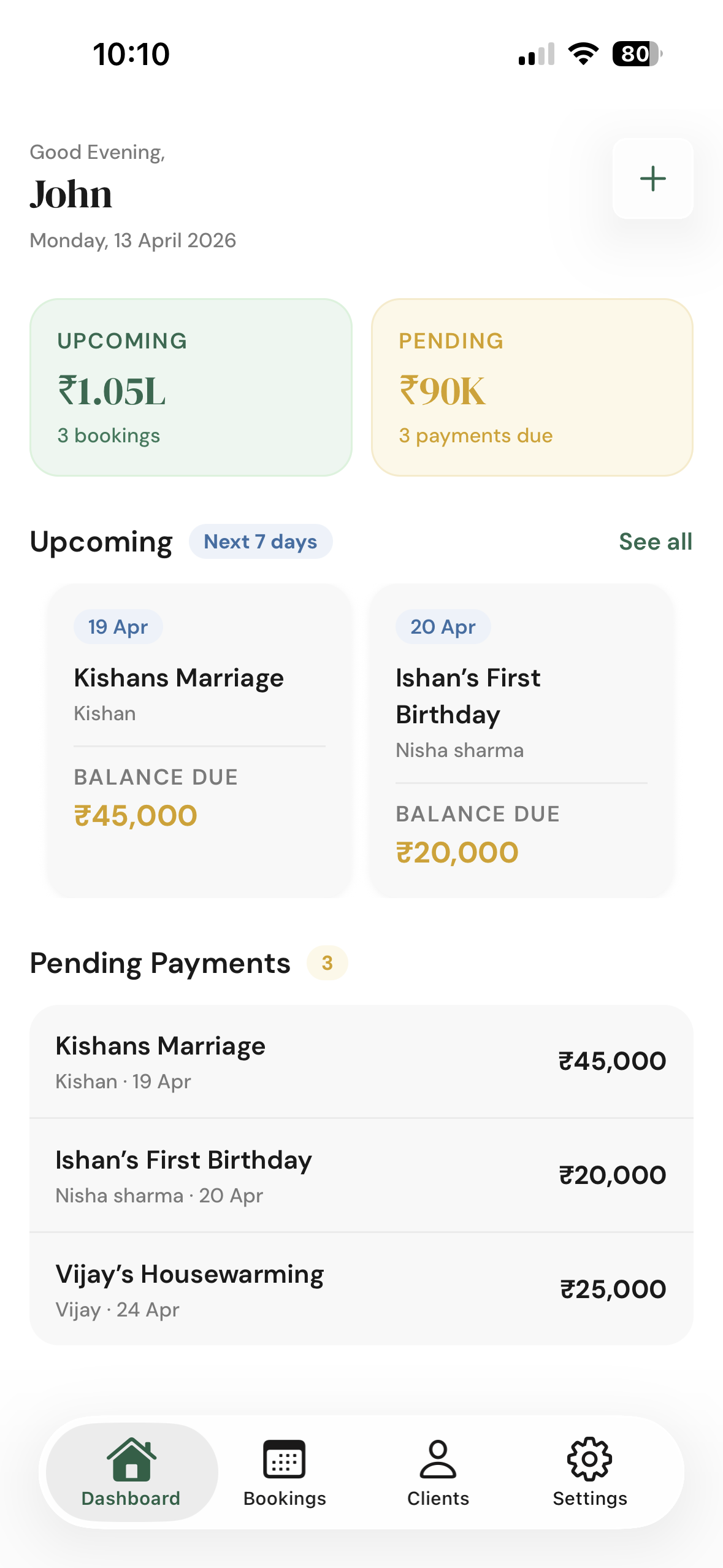 Bokera dashboard